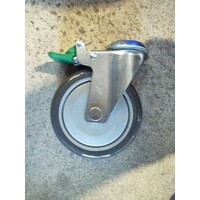 125mm Zinc Bolt Hole Directional Lock With Rubber WHEEL - Green Pedal