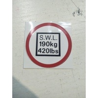 Arjo Maxi Move SWL Sticker 190KG