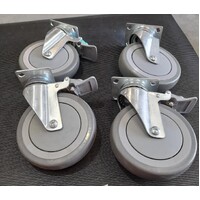 Viva Cart 150mm Single Wheel S/Steel Castor Set of 4 (Plate Type)