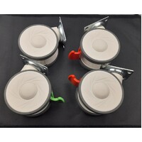 Dersheng 125mm Castors Kit suits the carequip Viva cart (this is a kit of x4 castors, includes all castors for the trolley, x 2brake, x1 tracking, x1 