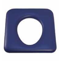 K Care Handmade Padded Commode Seat - Closed Front Blue - Standard - 44cm