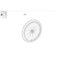 Invacare, Azalea Max, 24 x 1/3 / 8 Inch, Spoked Standard Hub Anod Handrim, Solid TYRE/WHEEL