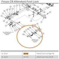 Ki Mobility, To Suit Focus CR Chair, LHS Wheel FOOT LOCK Tilt