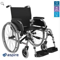 Aspire Assist 2, 450mm, 140kg, Folding WHEELCHAIR - Silver