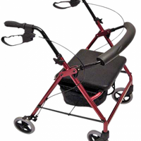 Peak Care Ellipse 6" Petite Rollator Red