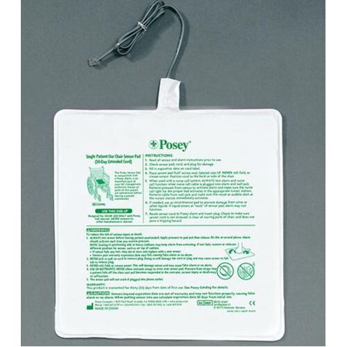 Posey 2M Lead  Chair Pad Disposable ALARM SENSOR - Square