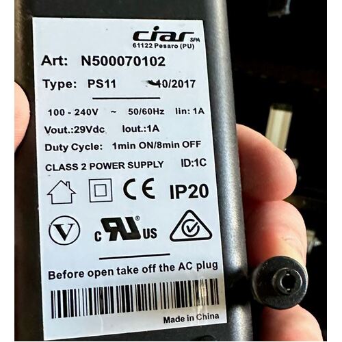 Ciar, PS11 100 - 240 V, POWER SUPPLY AND CABLE - Australian Plug