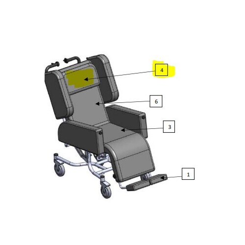 Aspire Air Chair Headrest Cushion Complete - Large - Suits 50cm Seat Width