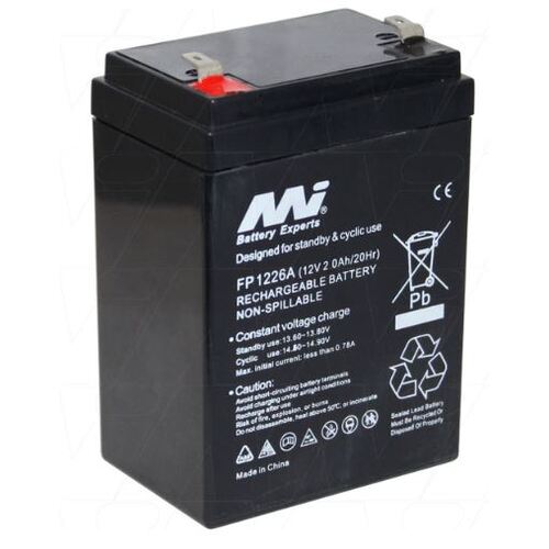 MI Battery Experts - 12v 2.6Ah - F1 Terminals - L 70mm x W 48mm x H 97mm