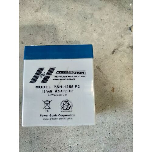 Powersonic 12 Volt 6.0 AH Battery Cell - F2 Terminal (Dimensions 100mm high, 90mm wide, and 70mm deep)