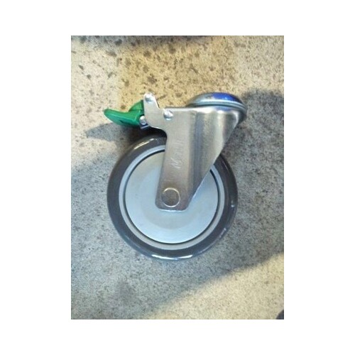 125mm Zinc Bolt Hole Directional Lock With Rubber WHEEL - Green Pedal