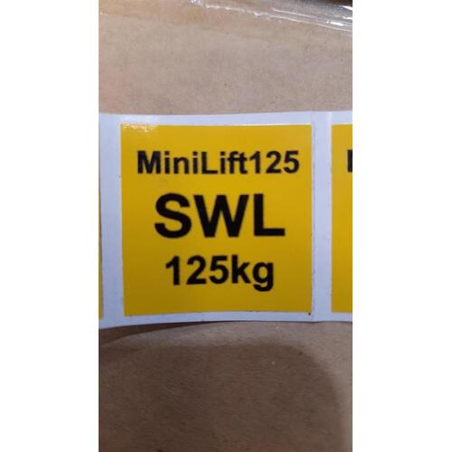 MiniLift 125 SWL Sticker