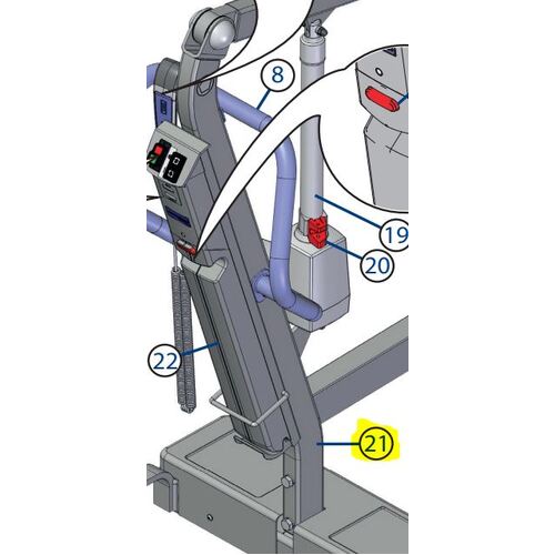 Arjo, Maxi 500 Floor Hoist, MAST