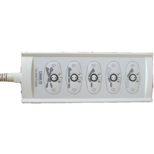 Bed Handset - 5 Channel - Round 8 Pin Plug - With Button Locks - Linak HLW075-005