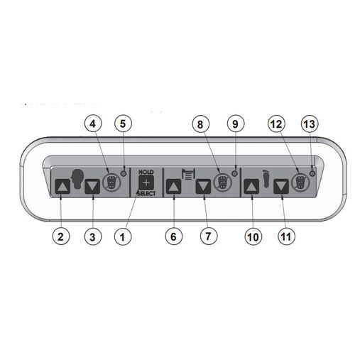 Basic American, To Suit Zenith 806 Bed, CONTROL SWITCH PAD With Bezel And Cable