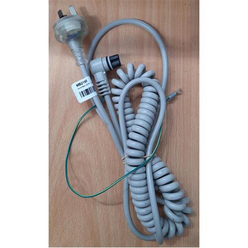 Dewert Curly Mains Power Lead With External Earth Wire