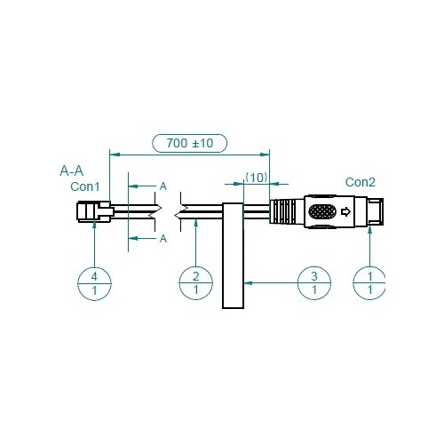 Linet Lower LHS Foot Siderail CABLE