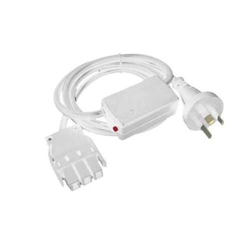 CMS 20A Starter Lead - Thermal Overload 300mm In From Socket, 1500mm, White