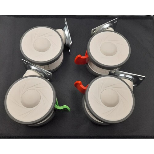 Dersheng 125mm Castors Kit suits the carequip Viva cart (this is a kit of x4 castors, includes all castors for the trolley, x 2brake, x1 tracking, x1 