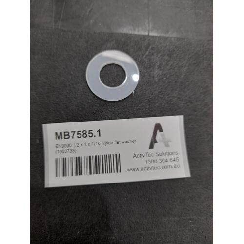 EN9000 1/2 x 1 x 1/16 Nylon flat washer (1000735)