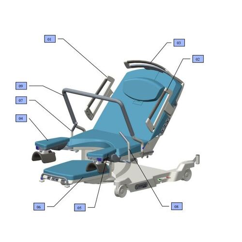 Borcad Examination Chair Foldable HAND GRIP - RHS