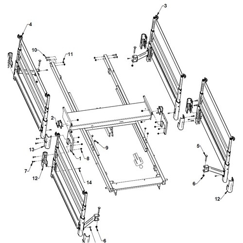 Linet Image 3 Bariatric RH + LF Aluminium SIDERAIL Assembly - RHS