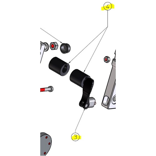 Motomed, Bike GEAR Kit, Includes Pedal Crank, Retaining Ring And Eccentric Lever Clamping Sytem