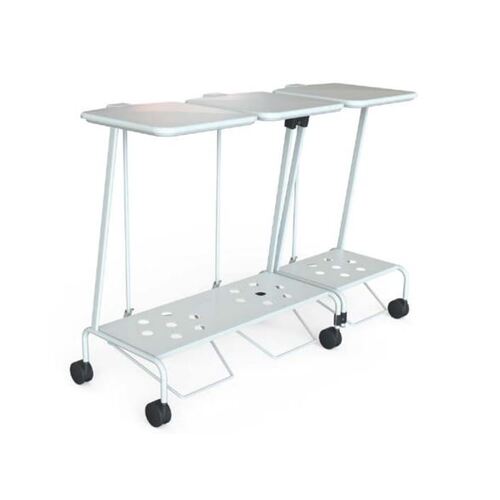 Kcare Linen Trolley, Triple, Foot Operated - complete trolley - Epoxy