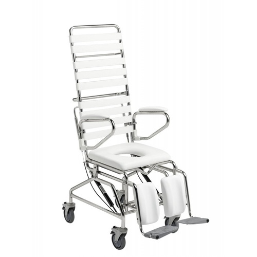 Kcare TILT IN SPACE MOBILE SHOWER COMMODE WITH SWINGAWAY Footrest - 445MM