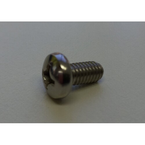 M6 x 12mm Pan Head Screw 304 Stainless Steel - Phillips Head - Each