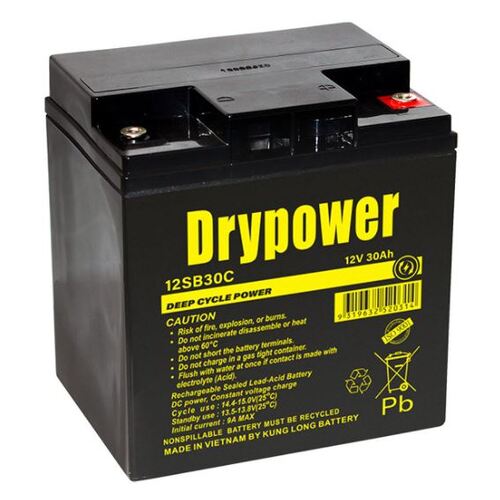 Drypower SLA  Battery - 12v 30Ah - 125mm x 176mm x 166mm