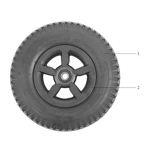 Otto Bock 14" Black Block Tread And Puncture Proof Rear Tyre