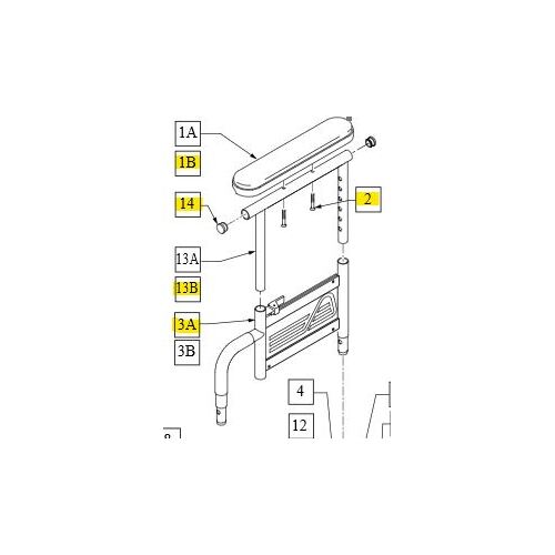 Sunrise Quickie Iris Dual Post Adjustable Full Length ARMPAD - RHS