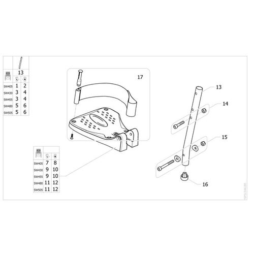 Action 1 NG Wheelchair SW43/45 FIX FOOTREST - RHS