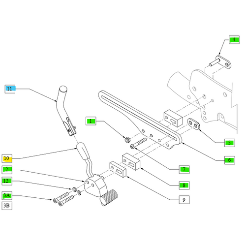 Quickie brake lock cranked extension kit, pair