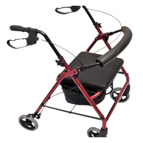 Peak Care Ellipse 6" Petite Rollator Red